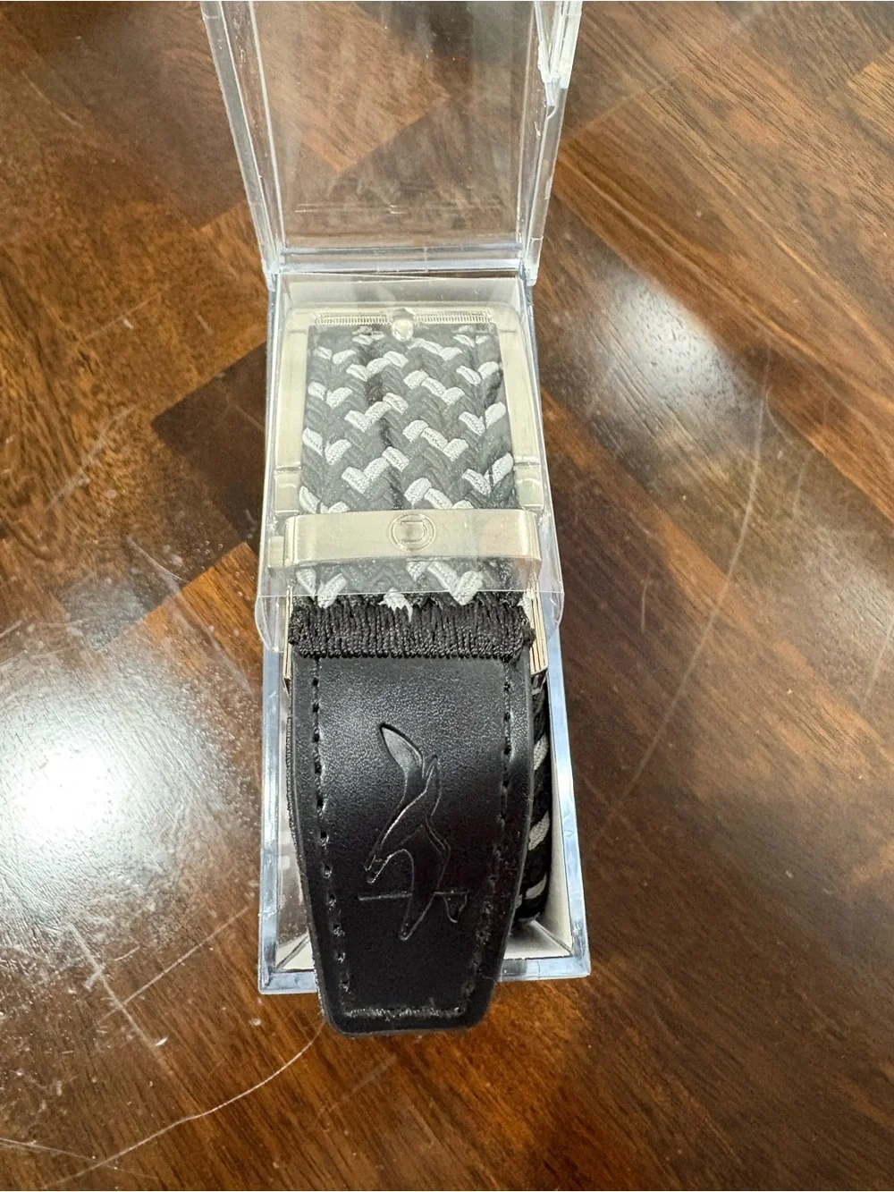 BRAIDED CHARCOAL GOLF RATCHET BELT